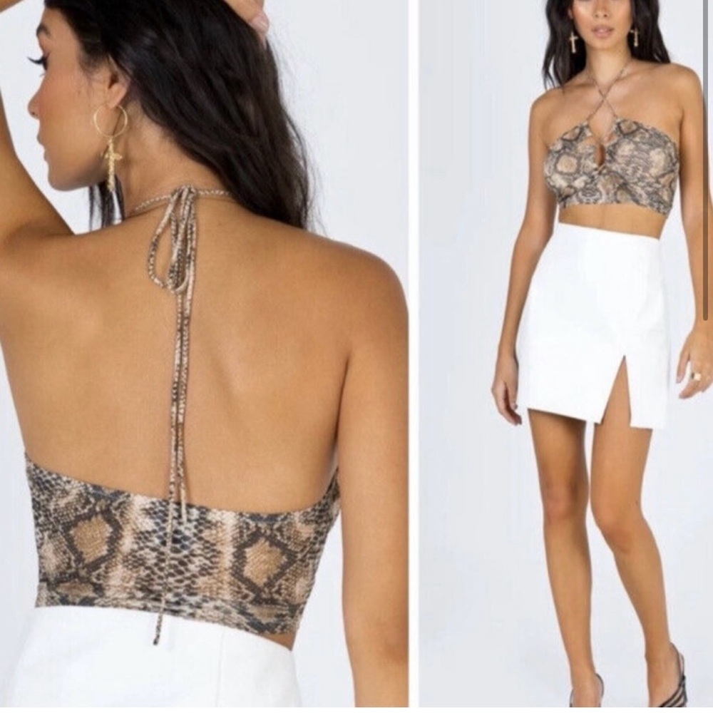 Princess Polly snakeskin halter top